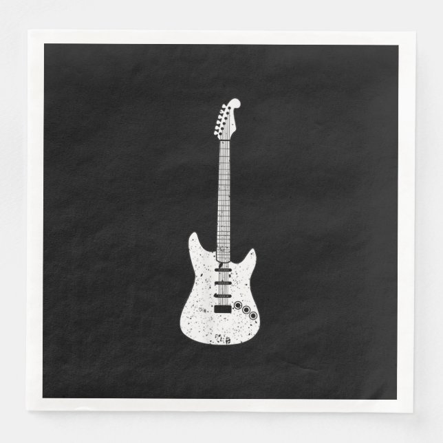 Electric Guitar Med Guitarist Musician Player Paper Dinner Napkins (Front)