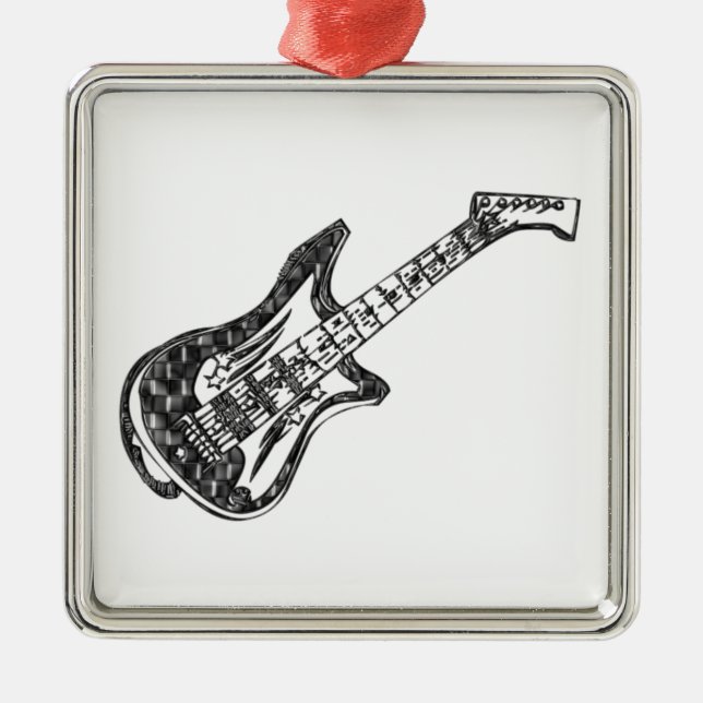 Electric Guitar Metal Ornament (Front)
