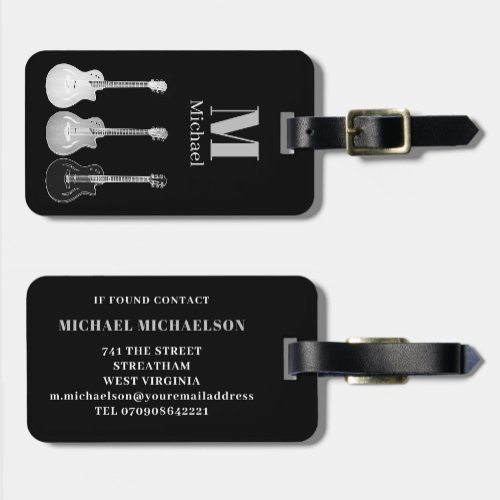 Electric Guitar Modern Personalized Luggage Tag