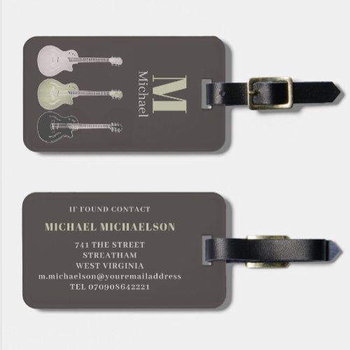 Electric Guitar Modern Personalized Luggage Tag