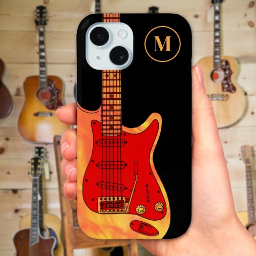 Electric Guitar Monogram iPhone 15 Case