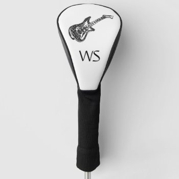 Electric Guitar Monogram Golf Head Cover by LwoodMusic at Zazzle