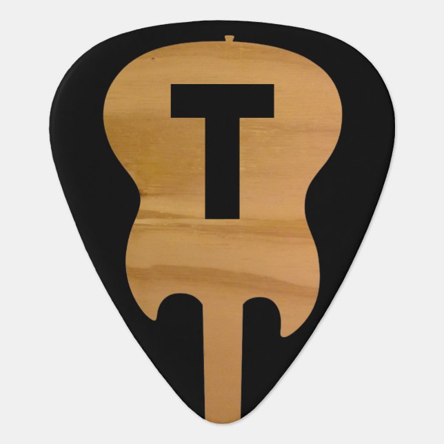 Electric-guitar Monogram, Guitarist Name & Initial Guitar Pick (Front)