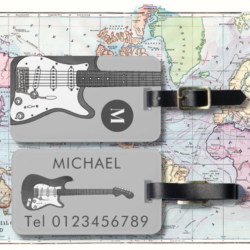 Electric Guitar Monogram Luggage Tag