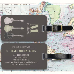 Electric Guitar Monogram Luggage Tag