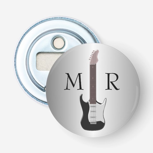 Electric Guitar Monogrammed Bottle Opener (Front)