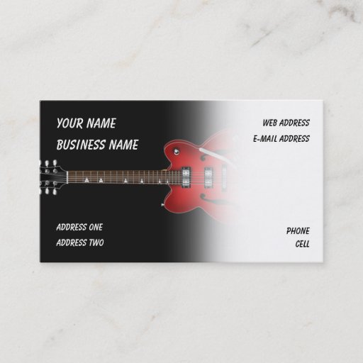 Customizable Electric Guitar - Music Business Card