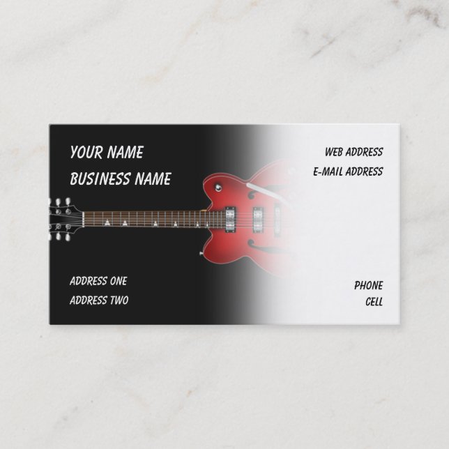 Electric Guitar - Music Business Card (Front)