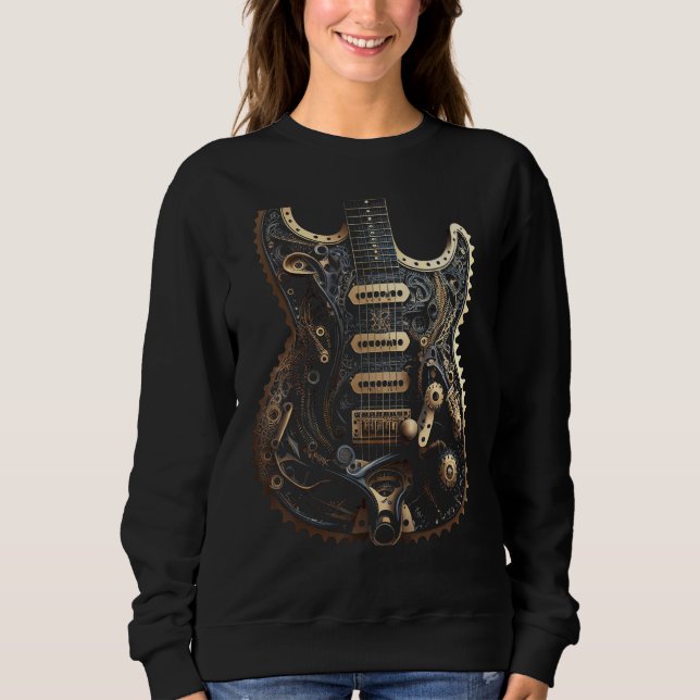 Electric guitar music instrument Graphic steampunk Sweatshirt (Front)