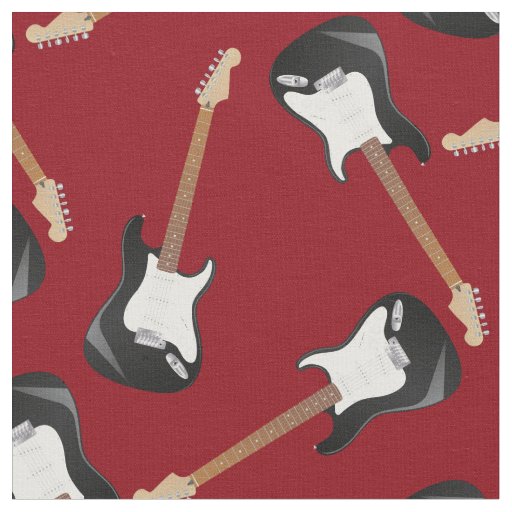 Electric Guitar Music Musician Room Decor Red Fabric