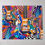 Electric Guitar Music Pop Art 60's Jokers Wild Poster<br><div class="desc">Electric Guitar Music Pop Art 60's Jokers Wild by Juleez. 60's pop art retro style original art by Juleez</div>