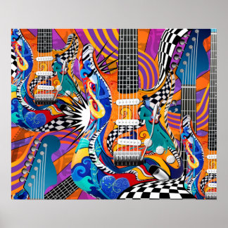 Electric Guitar Music Pop Art 60's Jokers Wild Poster