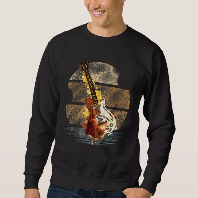 Electric Guitar Musical Artist Guitarist Sunset Sweatshirt (Front)