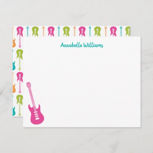 Electric Guitar Musical  Note Card