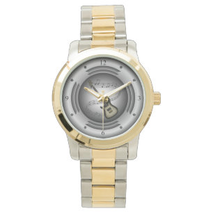 Electric Guitar ~ Musical Scroll ~ Silver Speaker Watch