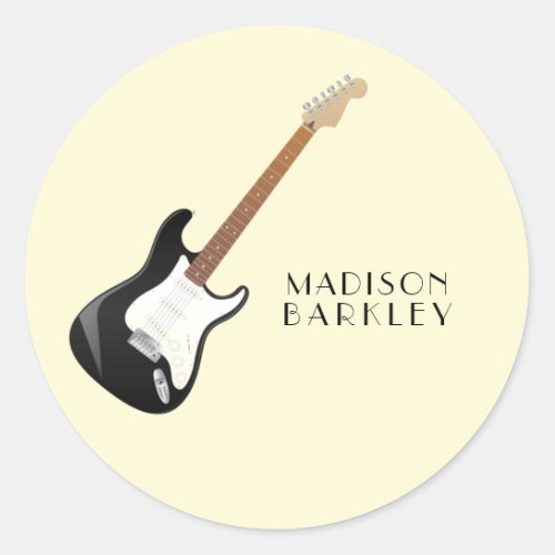 Electric Guitar Musician Music Teacher Classic Round Sticker
