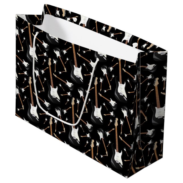 Electric Guitar Musician Music Teacher Large Gift Bag (Front Angled)