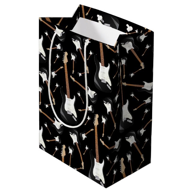 Electric Guitar Musician Music Teacher Medium Gift Bag (Back Angled)
