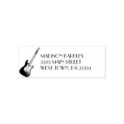 Electric Guitar Musician Music Teacher Self_inking Stamp