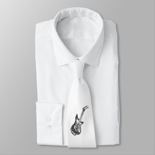 Electric Guitar Neck Tie (Tied)