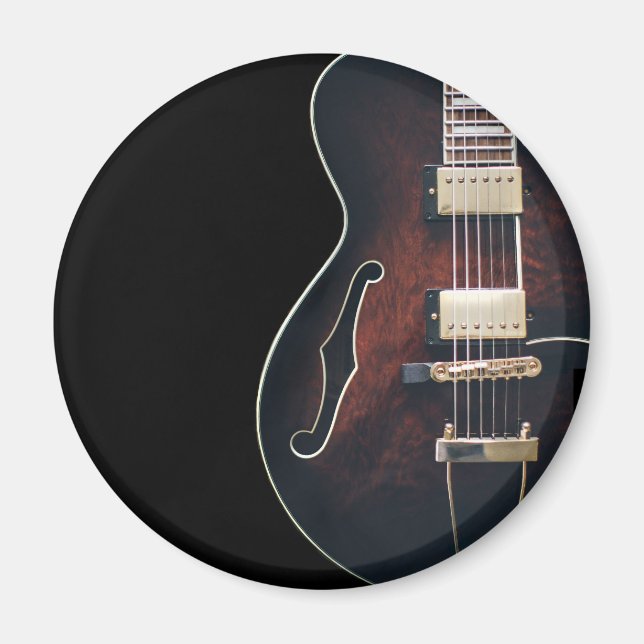 Electric Guitar On Black Magnet (Front)