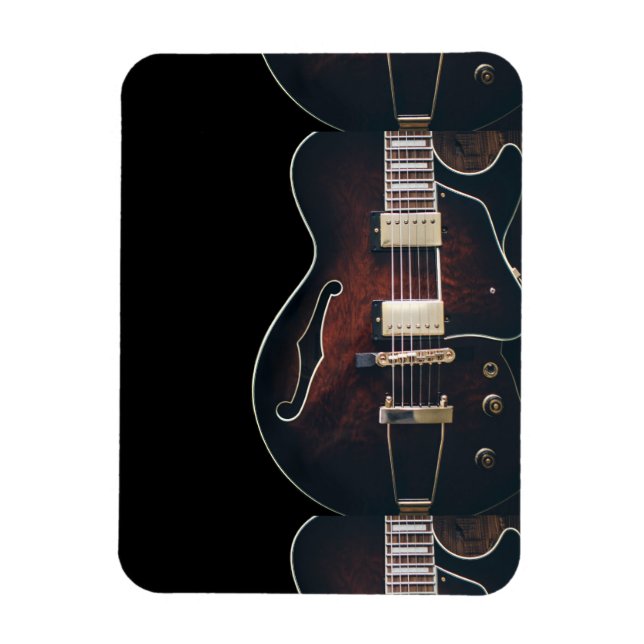 Electric Guitar On Black Magnet (Vertical)