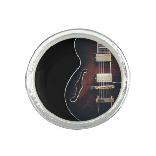 Electric Guitar On Black Ring