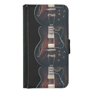 Electric Guitar On Black Samsung Galaxy S5 Wallet Case