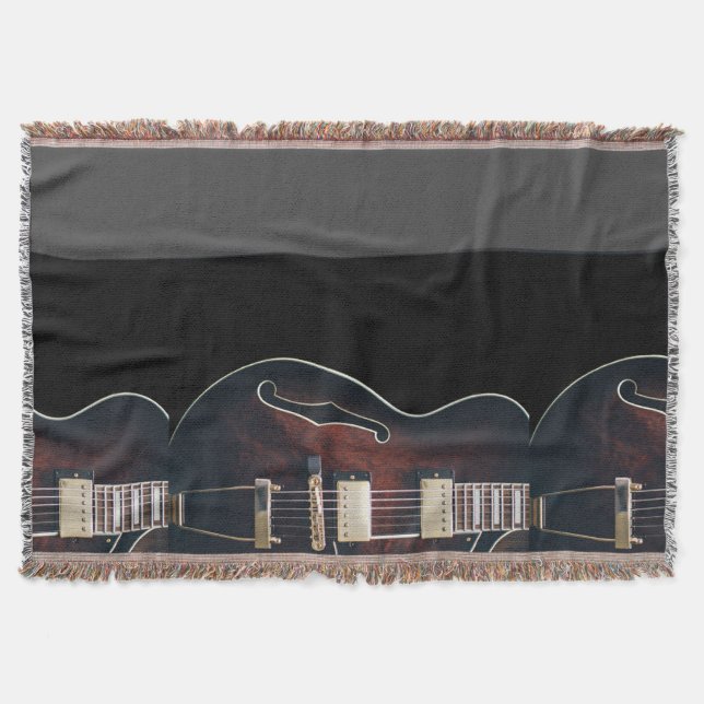 Electric Guitar On Black Throw Blanket (Front)