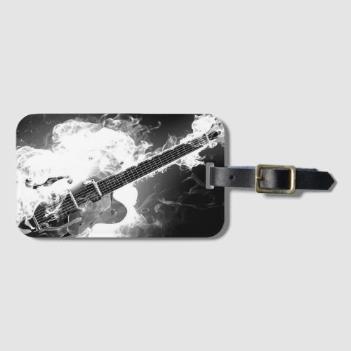 Electric Guitar on Fire Luggage Tag