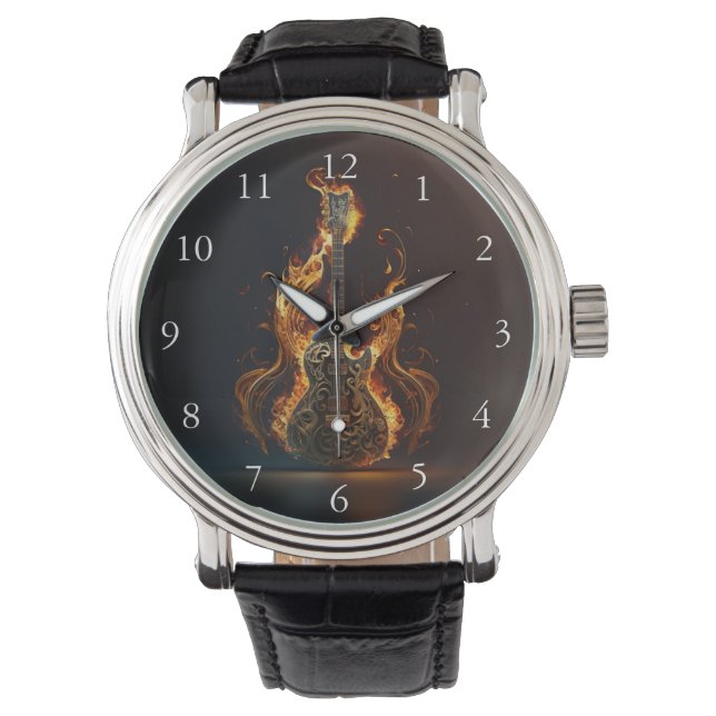 Electric guitar on fire              watch (Front)