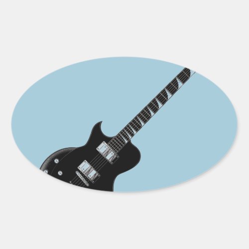 Electric Guitar Oval Sticker