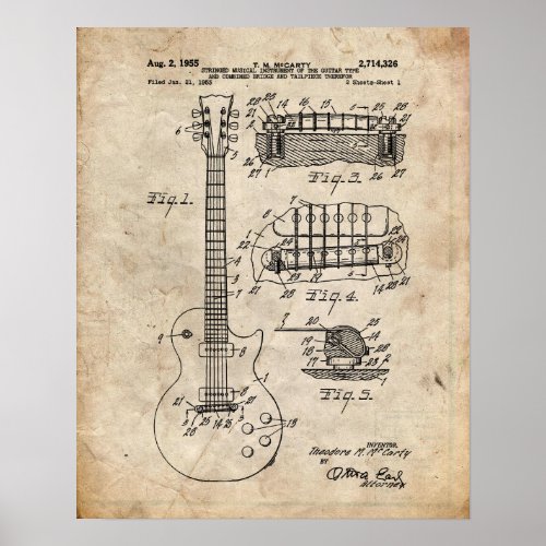 Electric Guitar Patent Poster