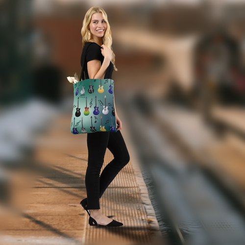 Electric Guitar Pattern Crossbody Bag