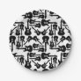 Electric Guitar Pattern Music Themed CUSTOM COLOR Paper Plates