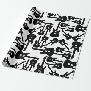 Electric Guitar Pattern Music Themed CUSTOM COLOR Wrapping Paper