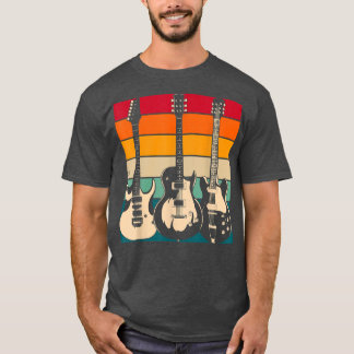 Electric Guitar Player Guitarist Rock Musician Ret T-Shirt