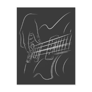 Electric Guitar Player Jazz Music Love Musician Postcard