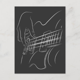 Electric Guitar Player Jazz Music Love Musician Postcard