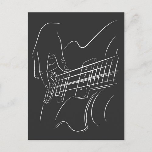 Electric Guitar Player Jazz Music Love Musician Postcard