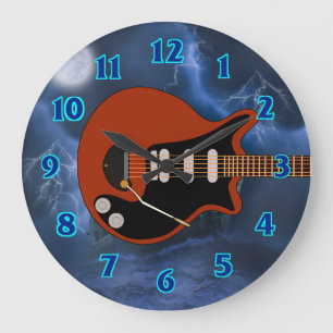 Electric Guitar Player Large Clock