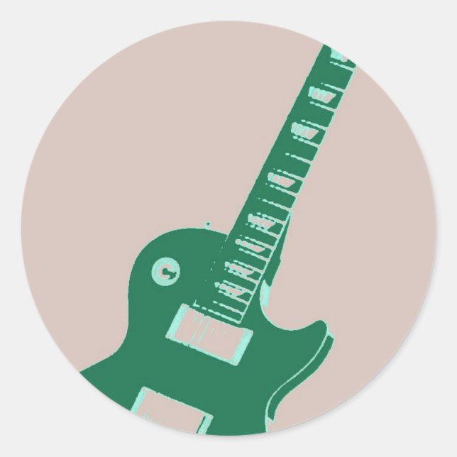 Electric Guitar Pop Art Classic Round Sticker (Front)