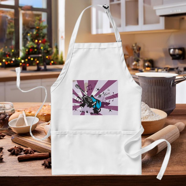 Electric Guitar Pop Art Music Rock Grunge Adult Apron (Creator Uploaded)