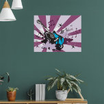 Electric Guitar Pop Art Music Rock Grunge Poster<br><div class="desc">Bring bold energy to your walls with this electric guitar pop art poster. Featuring a dynamic blue guitar set against vibrant purple rays and grunge textures, this design is perfect for music lovers, guitarists, or fans of retro and rock aesthetics. Printed on high-quality paper with vivid colors, it’s a standout...</div>