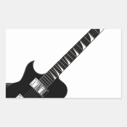 Electric Guitar Rectangular Sticker