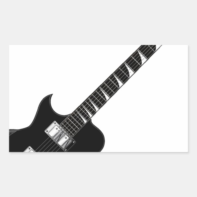 Electric Guitar Rectangular Sticker (Front)