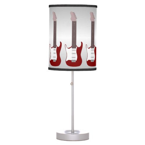 Electric Guitar Red Table Lamp