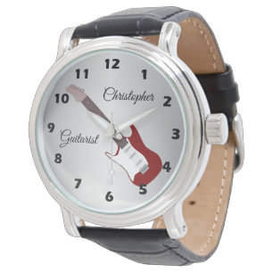 Electric Guitar Red Wrist Watch