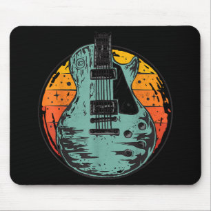 Electric Guitar Retro Sunset Vintage Music Band Gu Mouse Pad