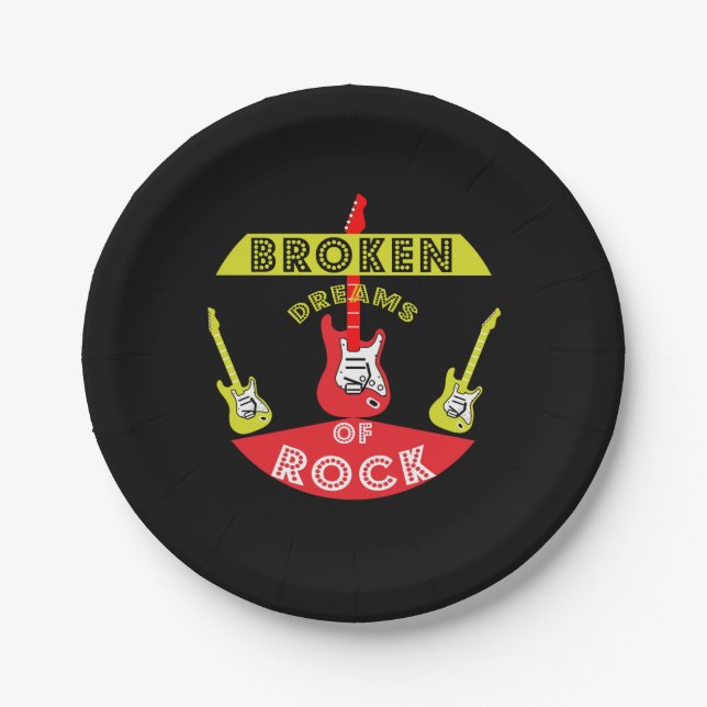 Electric Guitar Rock Dreams | Rock | Music Bath To Paper Plates (Front)